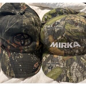 Mossy Oak Brand Camo Baseball Style Hats Lot Of 2 Toyota Mirka Hunting Fish